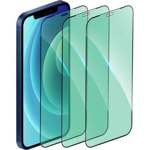 Lot De 3 Films De Protection Pour Iphone 12 Pro Max 6,7"", Lumière Verte, Protection Des Yeux, Dureté 9h, Film De Protection D'écran Pour Iphone 12 Pro Max Filtre Anti-Lumière Bleue, Film En Verre Trempé Anti-Traces De Doigts]