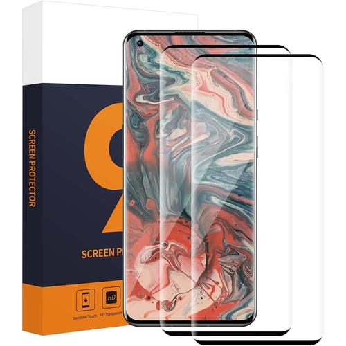 Lot De 2 Films De Protection Pour Verre Trempé Pour Oneplus 9 Pro 5g, Dureté 9h Oneplus 9 Pro, Verre De Protection Anti-Rayures, Sans Bulles, Toucher Sensible, 3d Full Cover Hd Oneplus 9 Pro Film De Protection D'écran