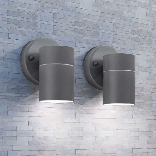 Applique Murale D'extérieur 2 Pcs Acier Inoxydable Vers Le Bas
