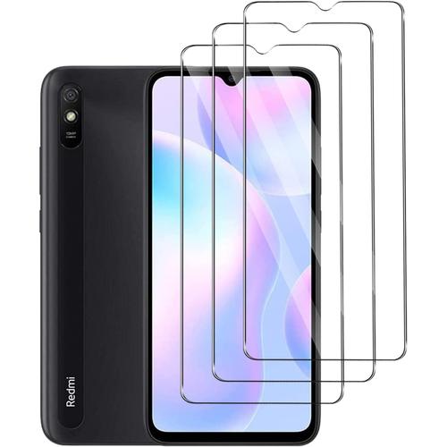 Lot De 3 Films De Protection D'écran En Verre Trempé Pour Xiaomi Redmi 9a, Sans Rayures, Sans Bulles, Dureté 9h