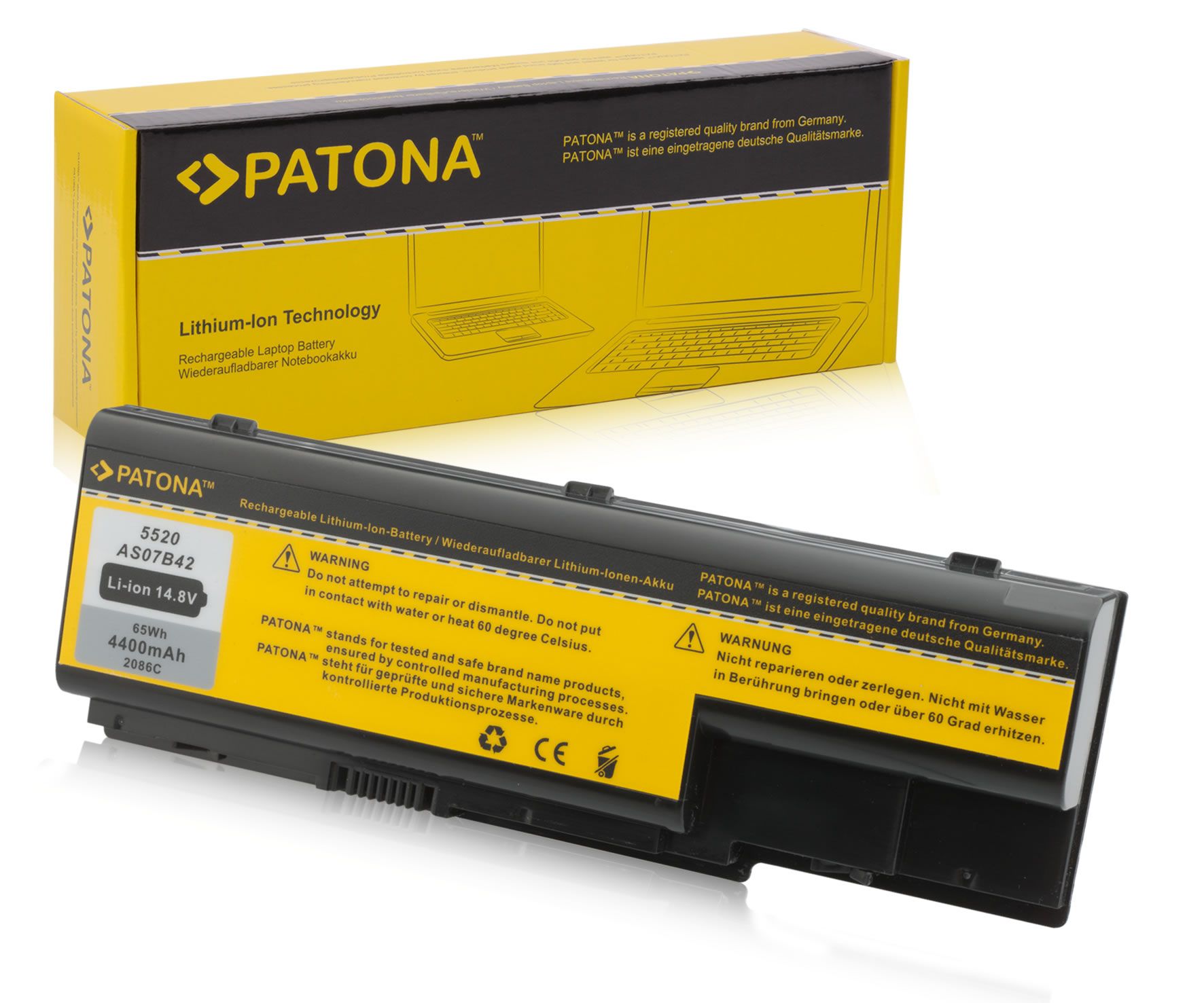 Batterie Li-Ion 14.8V 4400 mAh 8 cellules haut de gamme pour portable Acer Aspire 8920G-934G50Bn de marque Patona®