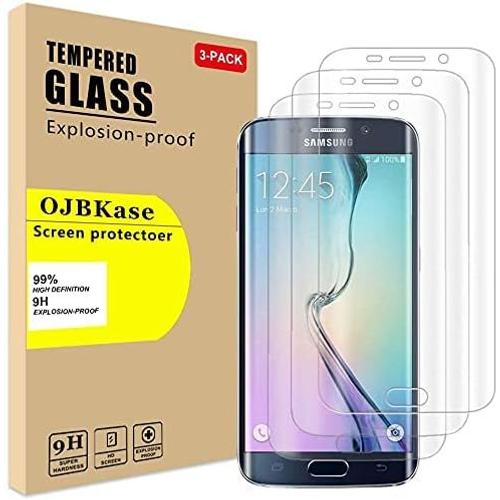 Lot De 3 Verre Trempé Compatible Avec Samsung Galaxy S6 Edge Plus, Protecteur D'écran, Installation Sans Bulles, Extrêmement Durable, Dureté 9h