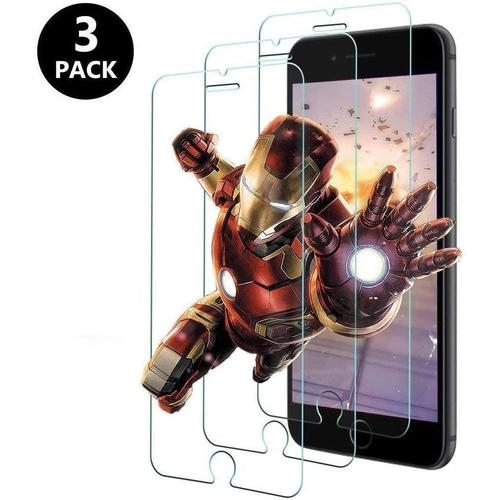 Lot De 3 Films De Protection D'écran En Verre Trempé Pour Iphone 7 Plus/Iphone 8 Plus, Protection D'écran De Qualité Supérieure, Dureté 9h, Anti-Rayures, Anti-Huile, Anti-Bulles, Film En Verre Trempé Ultra Fin Lot De 3]