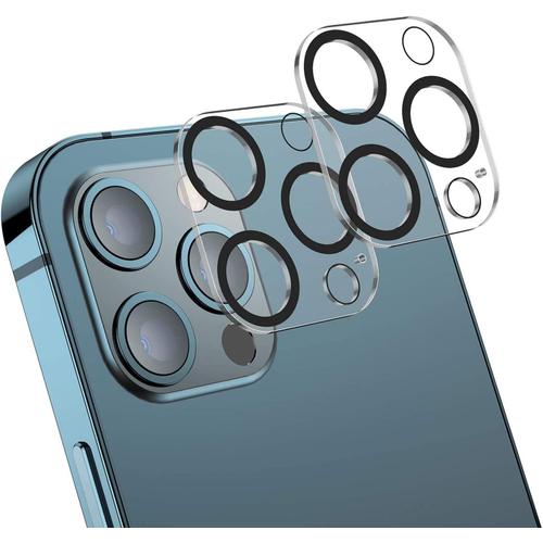 Lot De 3 Protecteurs D'objectif D'appareil Photo Compatibles Avec Iphone 12 Pro Max, Accessoires De Protection D'écran En Verre Trempé Pour Appareil Photo, Film D'objectif Stéréoscopique 3d Tout-En-Un