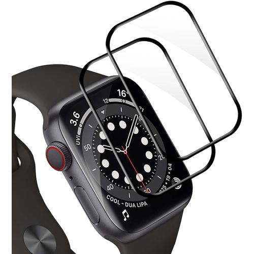 Lot De 2 Verres Trempés Pour Apple Watch Series 4/5/6/Se 40 Mm Couverture Complète 3d Bord Noir Dureté 9h Sans Bulles Écran Tactile Sensible Hd Étanche Apple Watch 40 Mm Protection