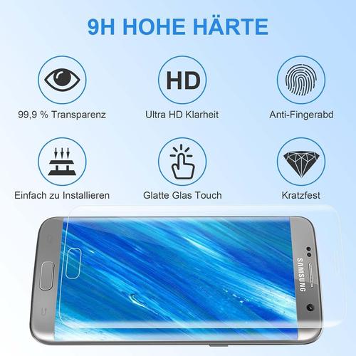 Pack De 2 Protections D'écran En Verre Trempé Pour Samsung Galaxy S7 Edge, Hd Transparent/Anti-Rayures/Ultra Fin/Dureté 9h/Anti-Perte, Protection D'écran Sans Bulles Pour Samsung Galaxy S7 Edge