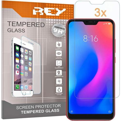 Pack 3x Protecteur D'écran En Verre Trempé Pour Xiaomi Redmi 6 Pro/Xiaomi Mi A2 Lite, Film Protecteur, Protecteur D'écran Dureté 9h+, Bulles D'huile Anti-Rayures