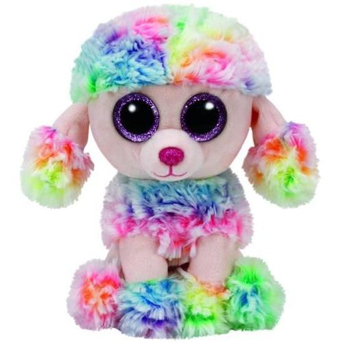 Peluche Chien Caniche Arc En Ciel Ty Yeux Brillant Violet