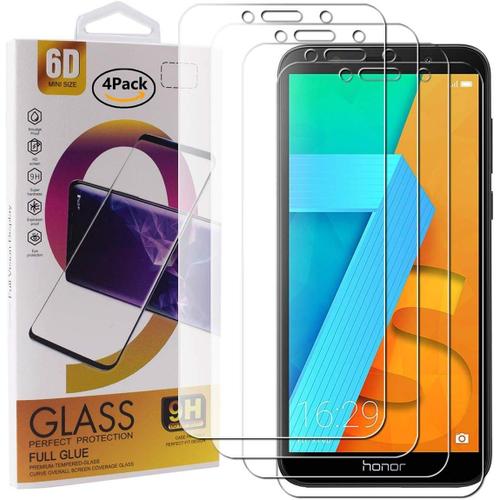 Pack De 4 Protections D'écran En Verre Trempé Pour Smartphone Huawei Y5 2018 / Honor 7s Avec Film De Verre Trempé De Dureté 9h, Film De Protection Transparent Hd Anti-Rayures