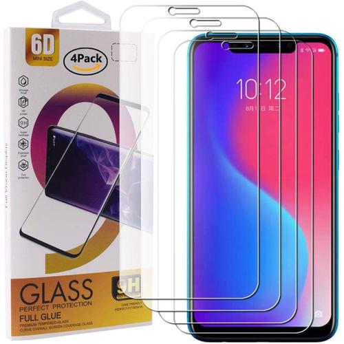 Pack De 4 Protections D'écran En Verre Trempé Pour Smartphone Lenovo S5 Pro Avec Film De Verre Trempé De Dureté 9h, Film De Protection Transparent Hd Anti-Rayures