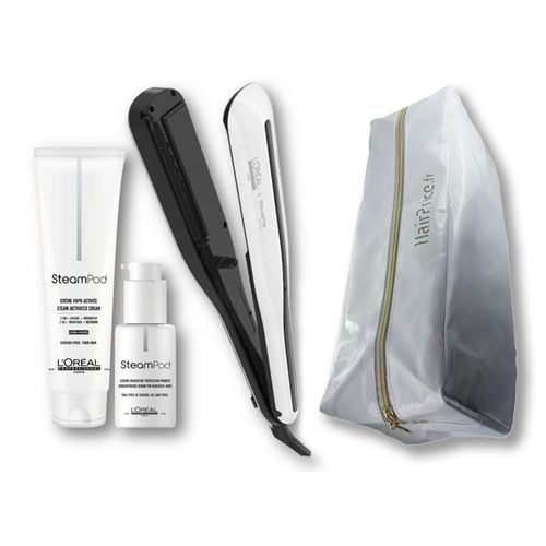 L'oréal Professionnel Steampod 3.0 Lisseur + Crème Cheveux Épais 150 Ml+ Sérum 50 Ml + Trousse De Rangement