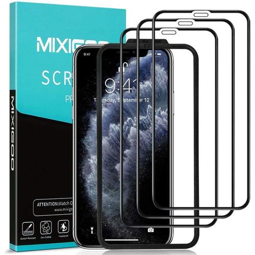 Pack De 3 Film De Protection Plein Écran Pour Iphone 11 Pro Max, Film Avec Aide Au Positionnement Anti-Rayures Dureté 9h Protecteur D'écran Iphone 11 Pro Max/Xs Max Film - 6,5''