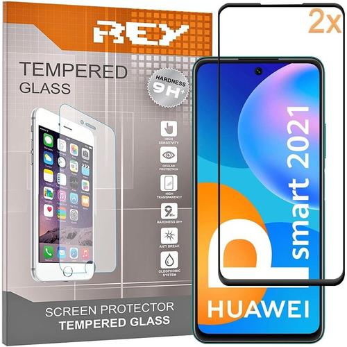 Pack 2x Film De Protection Écran 3d En Verre Trempé Pour Huawei P Smart 2021 - Huawei Y7a, Noir, Film De Protection Écran Dureté 9h+, Anti-Rayures Bulles D'huile, Protection Complète, 3d, 4d, 5d