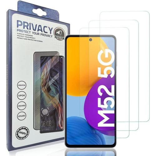 Pieces Protecteur D'écran Compatible Avec Samsung Galaxy M52 5g, Verre Trempé Dureté 9h Film De Protection, Sans Bulles, Film Blindé, Film De Verre, Protecteur D'écran Pour Samsung Galaxy M52 5g Lot De 3]