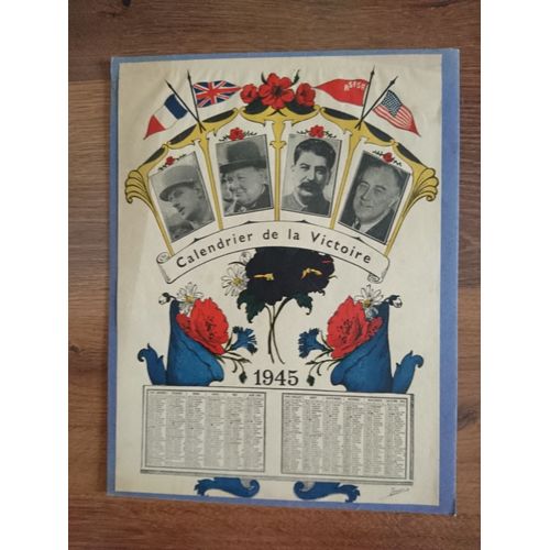 Calendrier De La Victoire De 1945 De Gaulle Churchill Staline Roosevelt