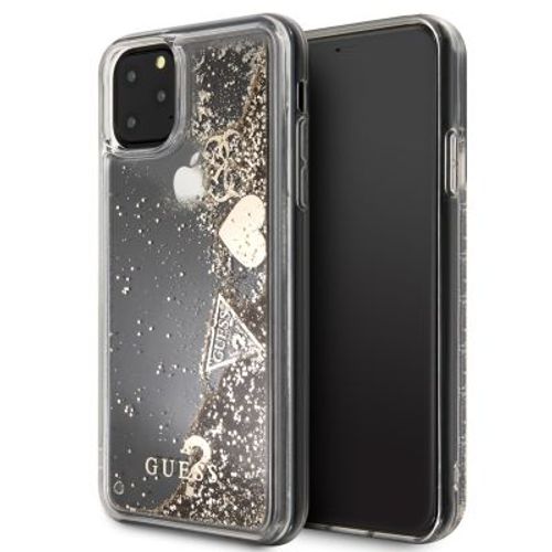 Coque Guess Paillettes Hearts Gold Pour Iphone 11