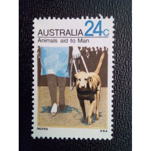 Timbre Australie Yt 442 Animaux Aide À L'homme - 1971 ( 9912 )
