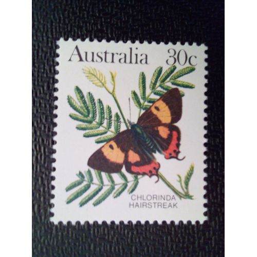 Timbre Australie Yt 829 Silky Hairstreak (Pseudalmenus Chlorinda) 1983 ( 9912 )