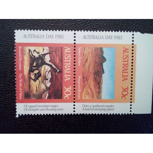 Timbre Australie Yt 890 - 891 Centenaire De La Naissance De Dorothea Mackellar 1985 ( 9912 )