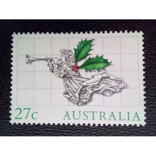 Timbre Australie Yt 927 Ange Avec Houx 1985 ( 9912 )