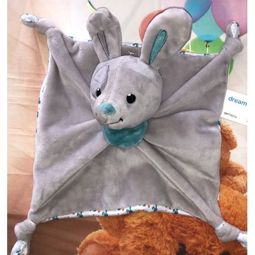Doudou Lapin Gris Dreambee Colruyt Group Peluche Jouet Bebe Blankie Baby Bunny Comforter Plush Rabbit Rakuten