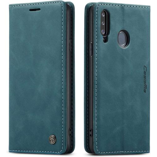 Schutzhülle Für Samsung Galaxy A20s, Schutzhülle Aus Leder, Flip Case Mit Magnetverschluss, Blau