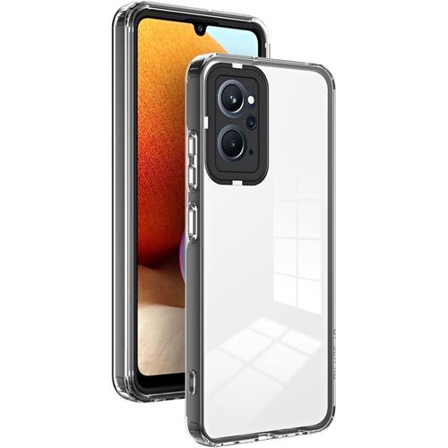 Transparente Hülle Für Oppo A96 / Oppo A76 / Realme 9i / Oppo A36, Farbigem Rand Handyhülle, Tpu+Pc Stoßstange Stoßfeste Kratzfeste Schutzhülle Crystal Clear Case Cover - Schwarz