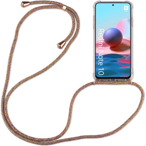 Xiaomi Redmi Note 10 Chaîne De Téléphone Portable Collier Pour Smartphone Avec Ruban - Cordon Avec Étui À Suspendre Autour Du Cou Étui De Téléphone Portable Avec Cordon À Suspendre Autour Du Cou Pour Xiaomi Redmi Note 10 4g Arc-En-Ciel