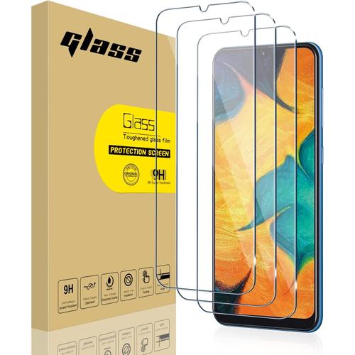 Protecteur D'écran En Verre - Bord Rond 2,5d Dureté 9h Haute Définition Sans Bulles Anti-Rayures Pour Samsung Galaxy A30 2019 A305 A305f/A/G/Y Lot De 3 Protecteurs D'écran En Verre Trempé