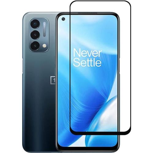 Protecteur D'écran Compatible Avec Oneplus Nord N200 5g 6,49"", Couverture Complète, Colle Complète 2,5d, Dureté 9h, Verre Trempé Noir, 1 Paquet