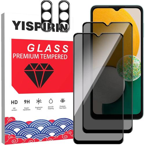 Protecteur D'écran De Confidentialité Pour Samsung Galaxy A13 4g/5g 2 Pièces Film De Confidentialité Anti-Espion + 2 Pièces De Protection D'appareil Photo, Écran De Confidentialité Blindé Pour Samsung Galaxy A13