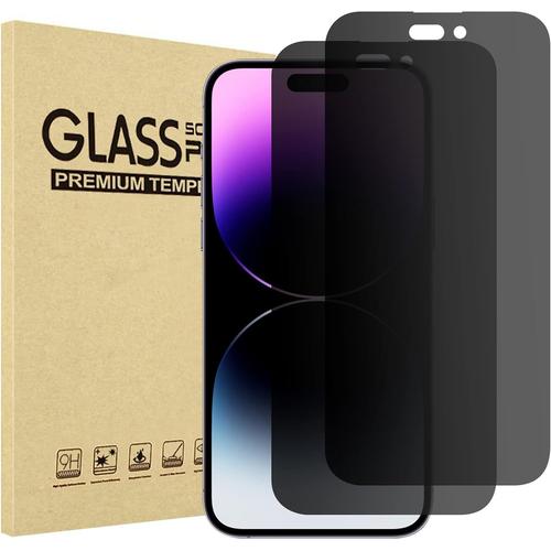 Procase 2 Pièces Verre De Protection De Confidentialité Pour Iphone 14 Pro Max 2022 6,7"", Protection D'écran Anti-Espion, Film De Protection D'écran En Verre Trempé 9h, Film De Confidentialité, Film De Protection D'écran