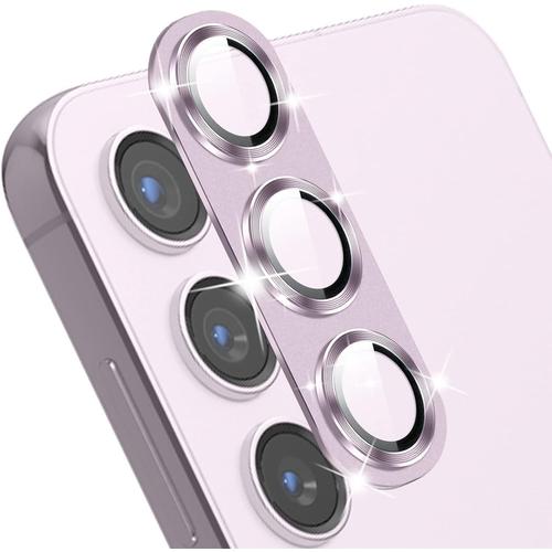 Protection D'appareil Photo Compatible Avec Samsung Galaxy S23 5g/Samsung Galaxy S23 Plus 5g Film De Protection D'appareil Photo En Alliage D'aluminium Film De Protection D'objectif En Verre Trempé Film De Protection Pour S23/S23 Plus Violet