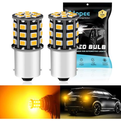 1156 Ba15s 1141 1073 7506 1003 Ampoules De Clignotants De Voiture 12v-24v Orange/Jaune Super Brillant Ampoule De Led 2835 33smd Remplacement Pour Ampoule Led De Clignotant De Queue (Lot De 2)