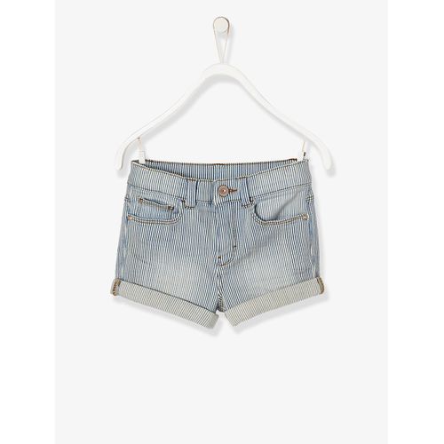 Short En Denim Rayé (Vertbaudet)