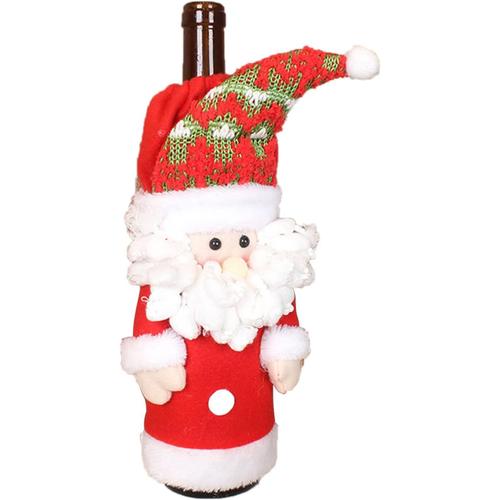 Père Noel Un Sac de vin Rouge Décorations Vieil Homme Bouteilles Alcool célébrations Original Verres Mignon fête Anniversaire