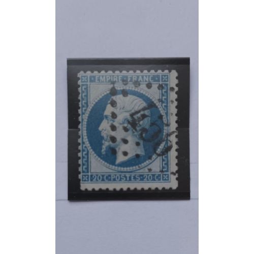 L375 -- Timbre Oblitéré France Classique N °22 -- Année 1862 -- " Napoléon , Empire Dentelé : Émis Le 13 Août 1862 , Gros Chiffres 456, Ville De Besançon "