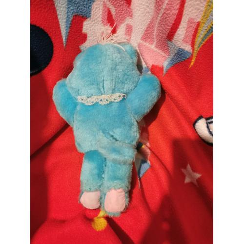 Doudou Peluche Chat Poupee Bleu Vintage Dentelles Visage Plastique Rakuten