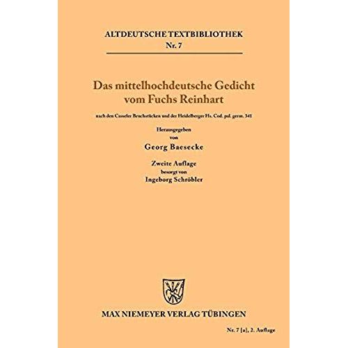 Das Mittelhochdeutsche Gedicht Vom Fuchs Reinhart