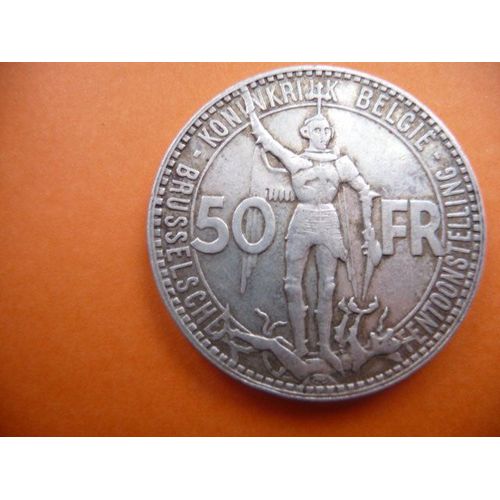 Piece 50 Franc Belge 1935 Chemins Fer Belge (Leopold Lll)