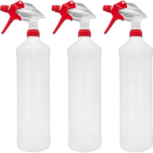 Blanc/Rouge Blanc/Rouge Vaporisateur 1 litre (lot de 3) | Vaporisateur à pompe résistant aux produits chimiques pour les produits de nettoyage,