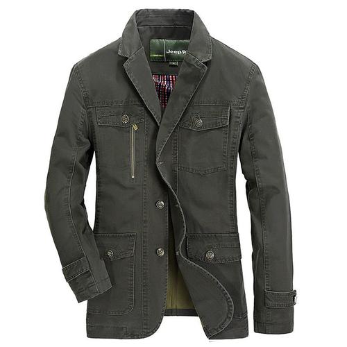 Veste Homme 100%Coton Col De Costume Manteau Homme Casual Manteau Homme Noir Zs303563