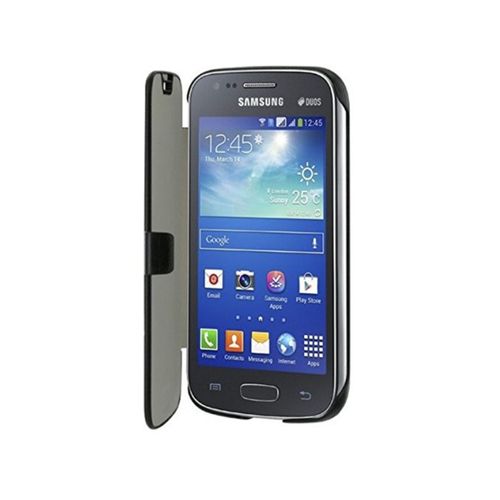 Etui Folio A Rabat Samsung Galaxy Ace 3 Noir Black Eco-Cuir (Pu)
