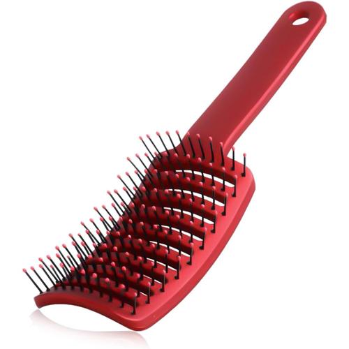 Rouge Rouge Brosse Cheveux Bouclés Demelant Cheveux Peigne Cheveux,Brosse À Cheveux Brosse Brushing Anti Frisottis Cheveux Appareils Et