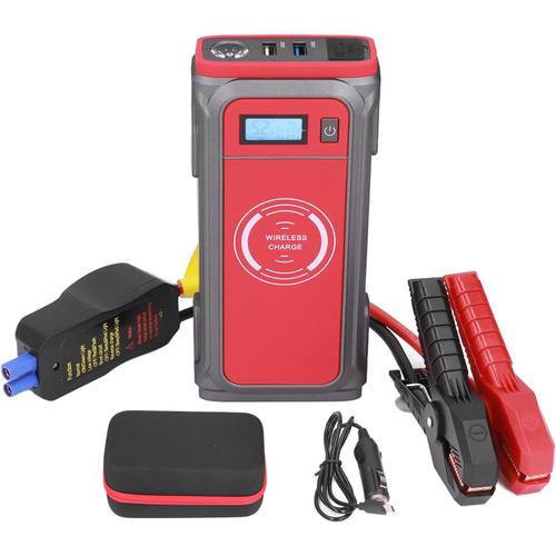 Batterie De Démarrage De Secours, Démarreur De Secours De Voiture 32800mah 850a Double Usb Avec Chargeur Sans Fil Universel Pour