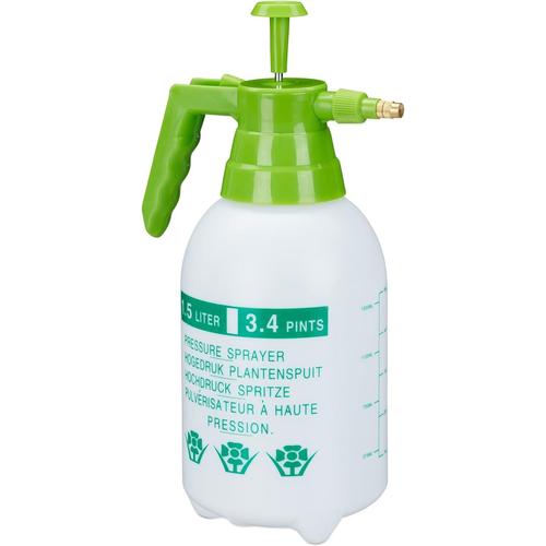 blanc-vert blanc-vert Pulvérisateur 1,5 Litre buse réglable en Laiton pour Plantes Jardin Produits ménagers PE, Blanc/Vert