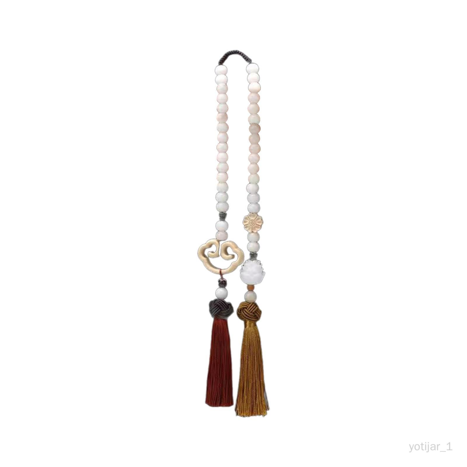 Generic Rétroviseur Pendentif Ornement Suspendu Accessoires Bois Feng Shui Café Et Rouge