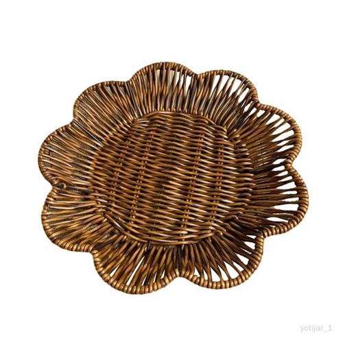 Panier à pain tissé, panier de rangement en forme de fleur pour la maison, 23 cm x 3,5 cm 23 cm x 35 cm