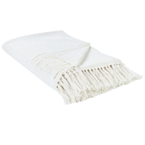 Couverture Ampara Coton 150 X 200 Cm Blanc Cassé