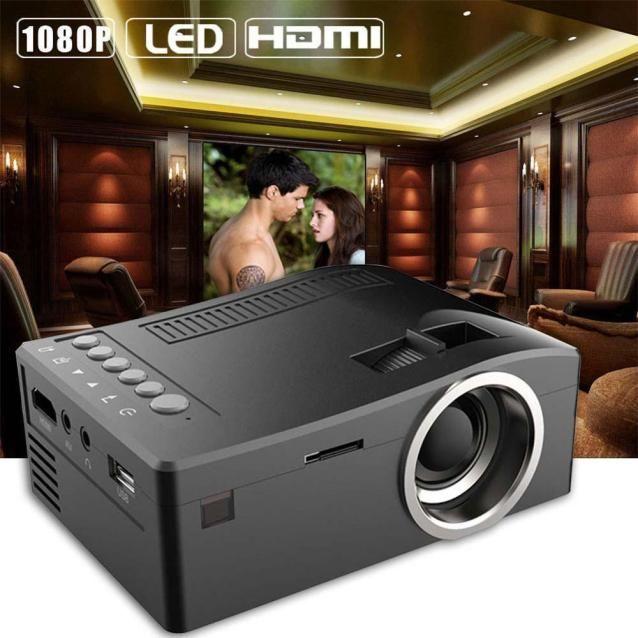 madkanao Rétroprojecteur 69 1080p HD LED Home Cinéma Cinéma USB TV